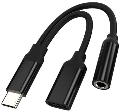 3.5mm Kopfhörer auf USB C Klinke Adapter(2in1) kompatibel für Sumsung Huawei Xiaomi Pixel Galaxy Apple iPhone 15 Pro Max Plus iPad 10、Air4/5、Mini6 Aux Ladegerät Stecker Type-c Ladekabel 3.5+tp