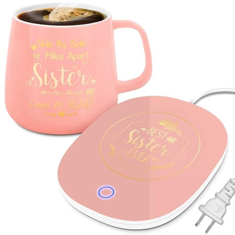 Rosa Tassenwärmer als Geschenk für Schwester