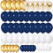 80 Stück Luftballons Marineblau Gold, Luftballons Navy Blau Gold Weiß Metallic Luftballons Helium Ballons Konfetti Luftballons für Babyparty Hochzeit Geburtstag Kinder Party Dekoration