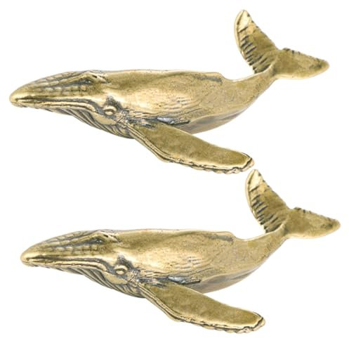 STOBAZA 4stücke Vintage Kupfer Wal Statue Dekoratives Tierfigur Für Schreibtisch Und Zuhause Miniature Kupfer Ornamente Für Kreative Teepet Und Bürogestaltung
