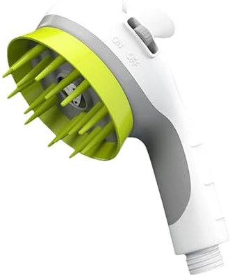 Pet Dog Grooming Shower Head with Massage Brush Functionality and Water-Saving Pause Feature, Shower Grooming Shower Head for Cats and Dogs (White)
