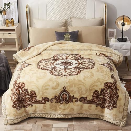 LGYKUMEG Gewichtete Koreanischen Nerzdecke,Fleecedecke, Plüschsamt, King-Size-Größe 200 x 230cm, zweilagig, wendbar, seidig weich, Knitter- und lichtbeständig, warme Decke,5kg
