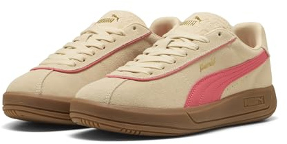 PUMA Damen Club Klassika Sneakers aus Wildleder 38.5, Canvas Peach Frost Gold Beige Red
