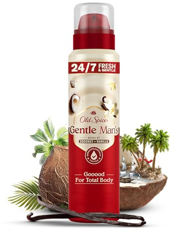 Old Spice Gentle Man's Coconut + Vanilla Deospray Für Männer 140ml | 24/7 Frisch & Pflegend*, Sanft zur Haut, Gooood für den ganzen Körper, *Frisch Bei Täglicher Anwendung