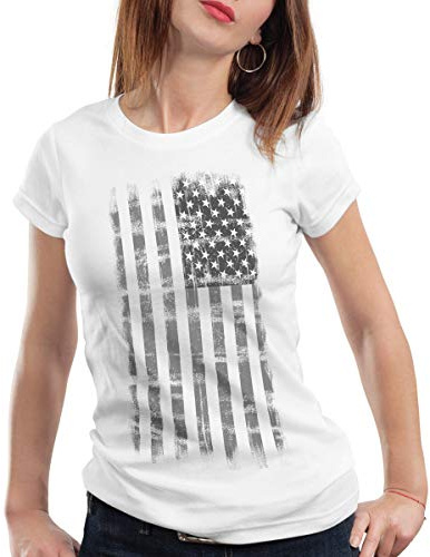 style3 USA Vintage T-Shirt Damen US Stars Stripes Flagge Fahne