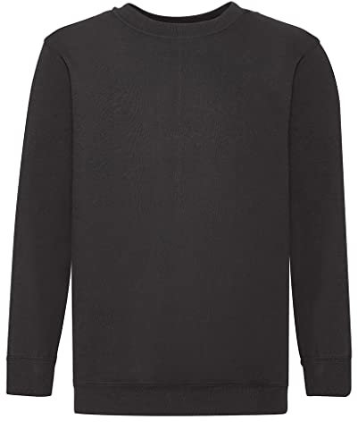 Fruit of the Loom Jungen Regular Fit Sweatshirt, Schwarz (Schwarz 36), Gr. 116 CM (Herstellergröße: 5/6 Jahre )