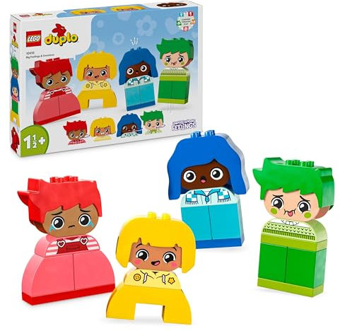 LEGO DUPLO Große Gefühle, Stapelspiel zum Bauen mit 23 bunten Bausteinen und 4 Figuren, Motorik-Spielzeug zur Förderung der sozialen und emotionalen Entwicklung von Kleinkindern ab 18 Monaten 10415