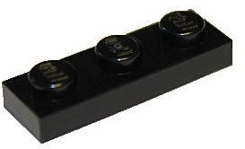 LEGO Parts and Pieces: Black 1x3 Plate x100