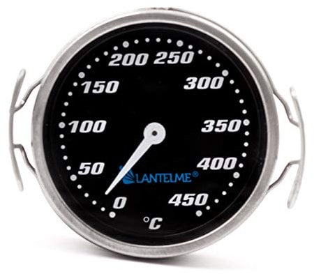 Lantelme 450°C Grillrost Grillgitter Thermometer Edelstahl Analog | Temperaturkontrolle für BBQ Smoker Holzbackofen Backofen Pizzaofen | Für alle Grillmethoden und perfekte Grill und Backergebnisse