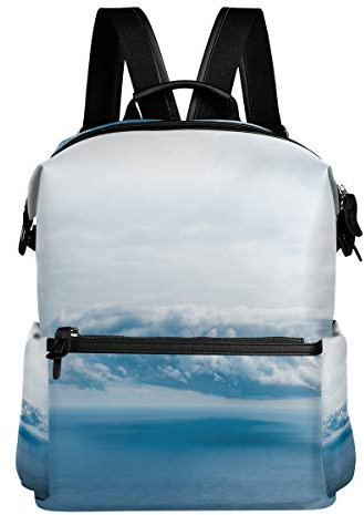 MONTOJ Above Blue Sea Cloud Leder-Reisetasche Campus-Rucksack