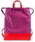 DUDU Beutel-Rucksack aus Leder für Damen Sportlich-moderner Look Beutel-Tasche mit Kordelzug und dünnen Tragegurten aus Leder Fuchsia