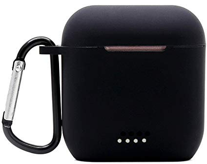 USSJ Protective Silicone Case Compatible with Tozo t6, Front LED Visible, Premium Accessory Shockproof tozo t6 Case Cover with Keychain. (Black)