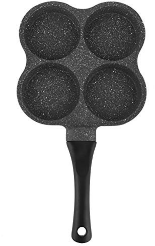 FTVOGUE Silver Dollar Pancake Pan, Non-Stick Aluminum 4 Holes Omelet Pancake Pan, Egg Pan, Frying Pot Cookware for Breakfast Making