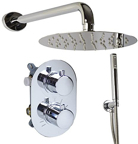 Set doccia incasso soffione tondo, Miscelatore Termostatico, Doccetta | Isola