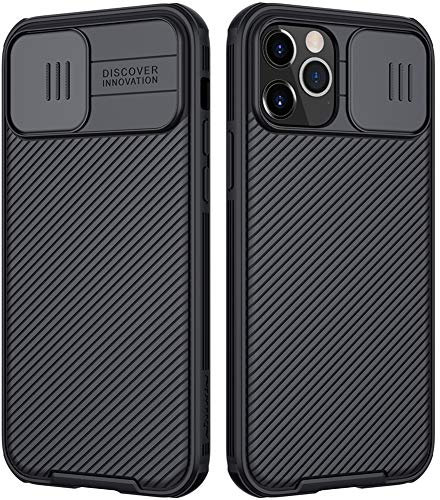 Nillkin CamShield Pro Coque fine compatible avec iPhone 12 Pro Max, coque de protection avec protection d'appareil photo pour 12 Pro Max en polycarbonate et TPU pour téléphone 12 Pro Max 6,7 Noir