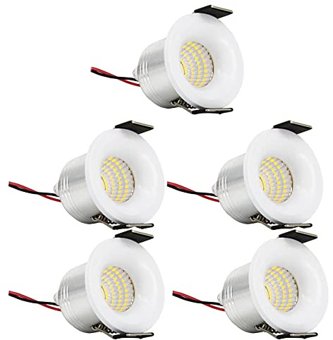 Premium X 5x LED Mini Spotlight Einbauspot Leuchte 3W 240V 3000K 300LM Deckenspot Decken-Einbau-Strahler warmweiß ALU weiß Einbauleuchte Spot-Strahler