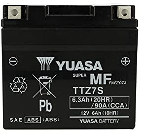 Batteria moto Yuasa TTZ7S AGM - Senza manutenzione - 12 V 6 Ah - Dimensioni: 114 x 70 x 105 mm compatibile con SUZUKI Quad Sport Z 50 2006-2010