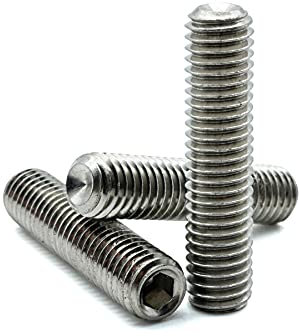 Hippo Hardware M6 (6mm X 25mm) Grub Screws Cup Point Hex Allen Socket Set Screws A2 Stainless Steel (Pack of 10)