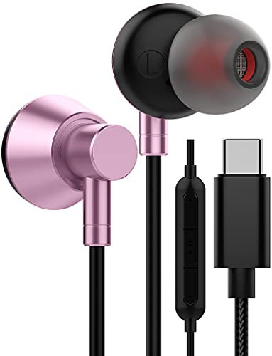 USB C Headphones for Google Pixel 6a 7 Pro 7,USB C Earphones with Microphone In-Ear Headphones Wired Earbuds USB Type C Earphones for Samsung Galaxy S24 Ultra S22 S21 S23 FE A54 A34 Oneplus 11 10 Pro