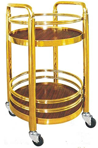SGSG Barwagen Küche Servier- und Barwagen, 2-Tier Barwagen, Edelstahl, für Küche, Esszimmer, Hausbar, Hausbarwagen (400 * 740mm)