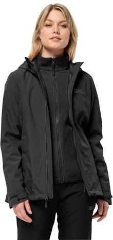 Jack Wolfskin Damen Moonrise 3-in-1 W Jacket, Schwarz, XXL EU