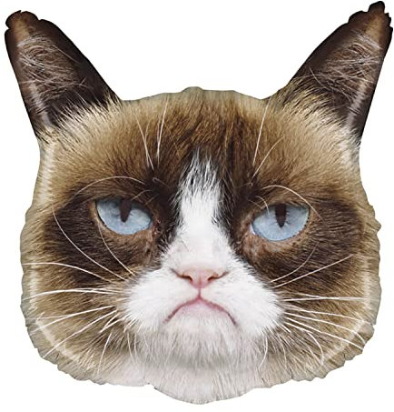 Party Factory Folienballon Grumpy Cat 50x49cm, Heliumballon, lustiger Luftballon für jeden Anlass, Geburtstag, Party, Mottoparty