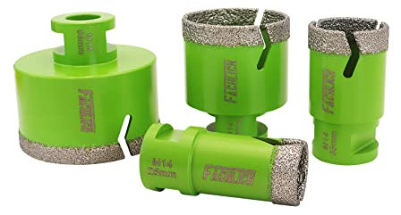 FACHLICH di Punte Diamantate 25/35/50/68mm per Trapano per Porcellana Piastrella Granito Marmo Taglio a Secco