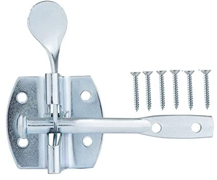 TERF® Heavy Duty Auto Gate Latch Door Lock Silver Self Locking Door Gate Catch Lock - Weather Protection Auto Door Latches for External Doors Gate Shed Door Lock with Fixing - Pack of 1