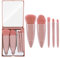 Sibba Ensemble de pinceaux de maquillage de voyage, 5 pièces mini kit de pinceaux cosmétiques à fonction complète avec miroir pour pinceau à lèvres fond de teint mélange à poudre cosmétique le visage