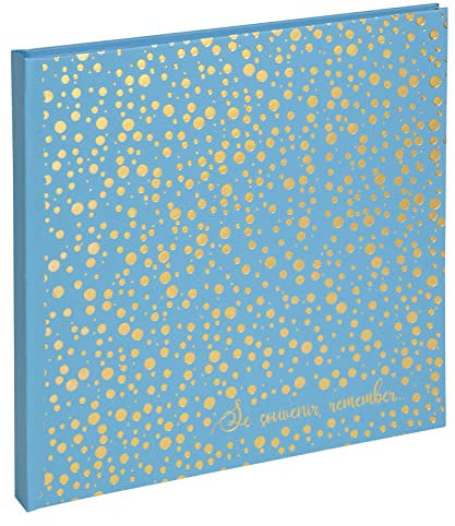 Exacompta 16392E Fotoalbum PLUM' 60 Fotos 30 weiße Seiten im Format 25 x 25 cm Einband aus himbeerfarbenem Kunstlederpapier mit geprägten goldenen Punkten und Beschriftung