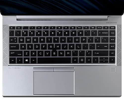 UUONDO Keyboard Cover Skin for 14 HP EliteBook 840 G9/G8/G7 & 845 G9/G8/G7 Laptops, 2023/2022/2021 - Black, Silicone, Water Resistant, Dust-Proof