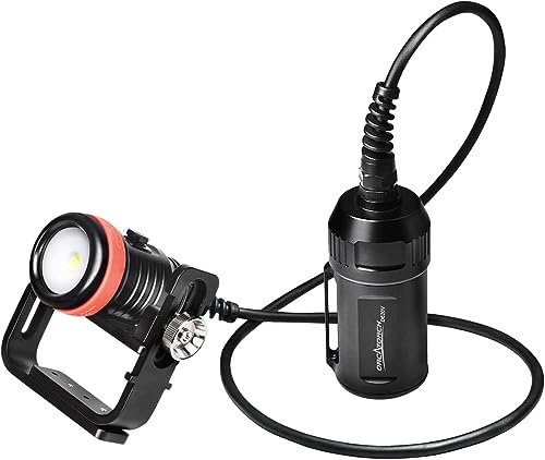 ORCATORCH D620V Scuba Diving Video Light, Max 2700 lumens LED 120° Wide Beam Angle Underwater Flashlight,Underwater 150 Meters Diving Photography Light with 90° Rotary Lockable Switch