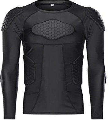 WISREMT RIPP Brustschutz Kompressionshemden Gepolsterte Hosen für Männer Fußball Baseball Hockey Protektor Trainingsanzüge
