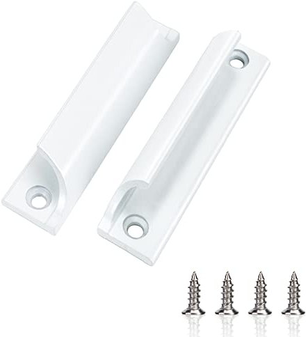 Heveer Tirador de Puerta de Balcón Tirador de Puerta Corredera Blanco con Tornillos para Puertas Ventanas Cajones 2 Piezas