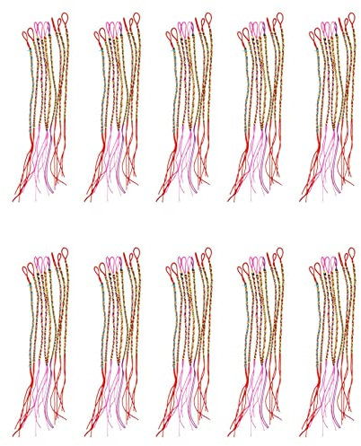 GROCKSTR 90Pcs Braccialetti Brasiliano Filo Treccia Handmade Etnico Multicolore 4, Poliestere