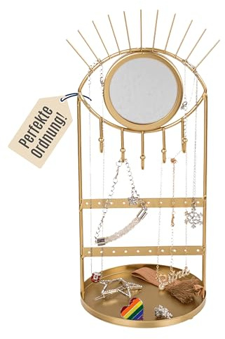Out of the Blue Spiegel im Auge Schmuckstnder mit 5 Haken in Gold