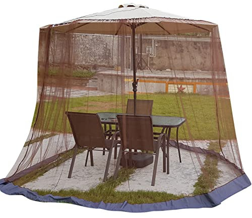 Mosquitera cilíndrica para 3 metros, diámetro cremallera y lastre red parasol mesa jardín Gazebo balcón antiinsectos pequeñas betes
