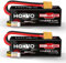 HOOVO 4S Lipo Batterie 14,8 V 6500 mAh 120 C RC Batterie Étui Rigide avec Prise XT90 pour RC Buggy Truggy Crawler Monster Car Boat Racing Drone UAV Drone FPV Hobby (2 Paquets)