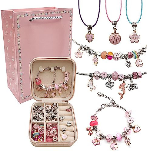 EXQUILEG Perlen zum Auffädeln, Bunte DIY Armband Halsketten Schmuck Beads, Schmuck Selber Machen Set Erwachsene Kinder Mit Geschenkbox