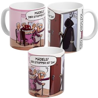 Tot aber lustig Tasse - Der Stripper ist da! Michael Holtschulte Kaffeetasse Becher Kaffeebecher aus Keramik 320 ml