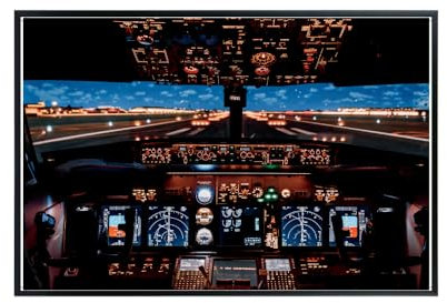Cockpit-Poster, Flugzeug-Cockpit, Luftfahrt-Wandkunst, 30,5 x 45,7 cm, ungerahmt, Flugzeug-Kunstwerke und Fotografie-Drucke, blaues Flugzeug-Cockpit, Flugdeck-Kunst für Zimmer und Büro