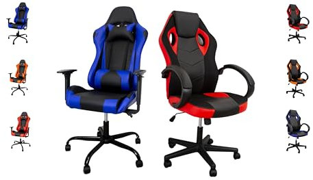 ZStyle Sedia Gaming Poltrona - Ufficio - Reclinabile - Ergonomica - Imbottita - Girevole - Pelle - Racing - Reclinabile - Professionale (Arancione, GTX)