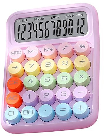 Bunter Elektronischer Taschenrechner, Spritzwassergeschützter Exquisiter Mechanischer Tastaturrechner für zu Hause für das Klassenzimmer (Purple)