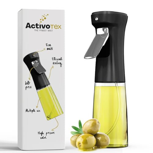 Pulvérisateur d'Huile en Verre de 240 ml pour Cuisine, Vaporisateur d'Huile et Vinaigre - Noir