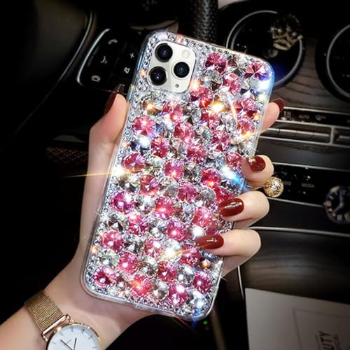 Étui de Luxe en Strass Diamant avec Bijoux pour Samsung GalaxyS23 S22 S21 S20 Ultra S10 S8 S9Plus Note20 10 8 9 Couverture en Cristal, Rose, pour Samsung Note 9