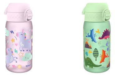ion8 Kinder Trinkflasche, 350ml, Auslaufsicher, Einhandöffnung & Kinder Trinkflasche, Auslaufsicher, Einhandöffnung