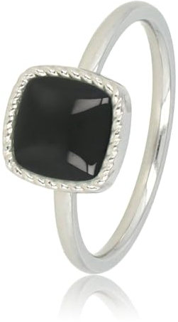 My Bendel Kleiner Siegelring mit Onyx-Edelstein- Stylischer Ringe für Damen mit echter Edelstein - Bleibt schön und Verfärbt nicht - Stapeln Ringe - mit Luxuriösen Geschenkverpackung