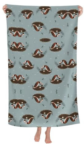 BREAUX Mikrofaser-Handtuch mit Vogel-Libellenmuster, schnelltrocknendes Badetuch für Damen und Herren, unverzichtbar für Strandliebhaber