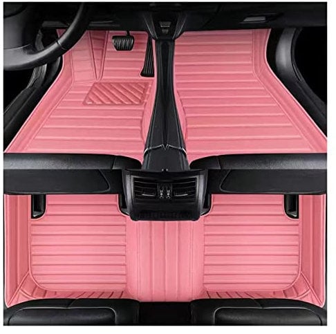 Auto Matten Auto-Fußmatten-Set Für Subaru Für Forester 2019-2022 Frauen Pink Grils Nettes Wasserdichtes Zubehör Auto-Innenteppiche Automatten(Pink)