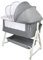 HUOLE Cuna 3 en 1, Cuna Colecho, Balancín, Cuna con inclinación Ajustable, Altura Ajustable en 6 Niveles, hasta 30 kg, Ruedas 360º, Mosquitera, Cesta de Almacenamiento-92 * 52 * 106-118cm-lino Gris